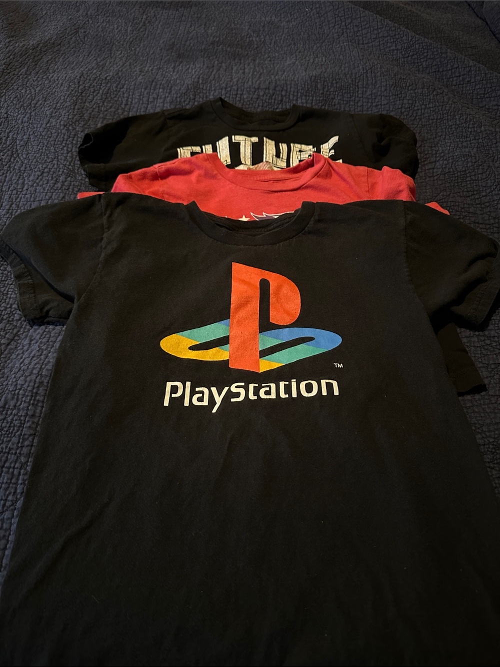 Sony Black PlayStation Logo Kids Tee with Retro Multicolor Emblem